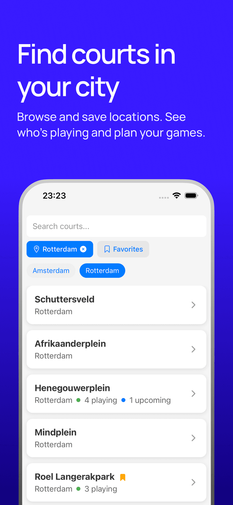 Find courts in your city